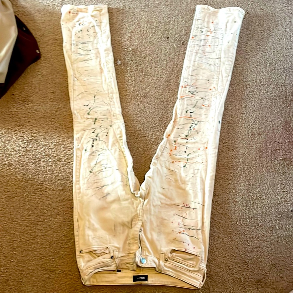 Boot cut men’s splattered jeans waist 30 length 30 lightly worn